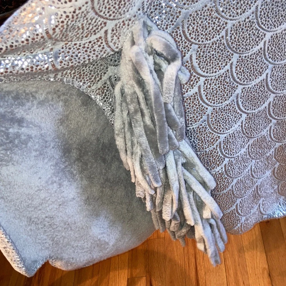 Cloud Castle gray silver unicorn hooded bath towel